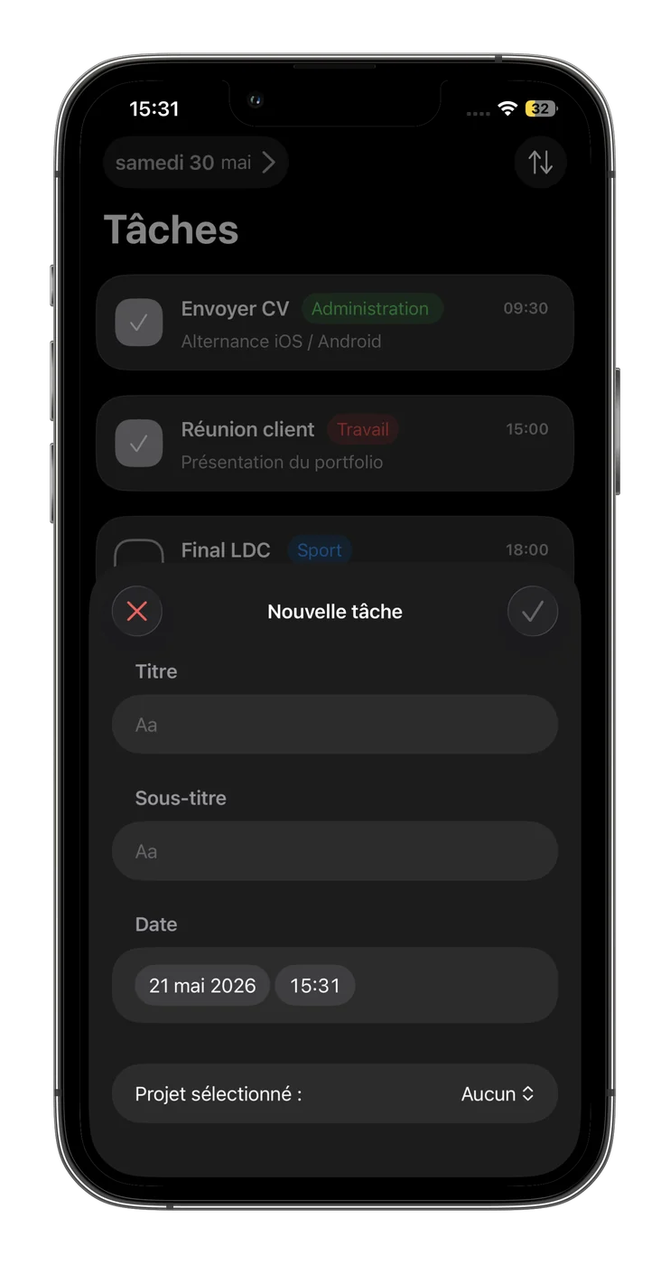 Capture d’écran de Tasks