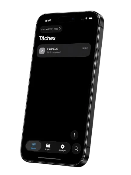 Aperçu de l’application Tasks sur iPhone